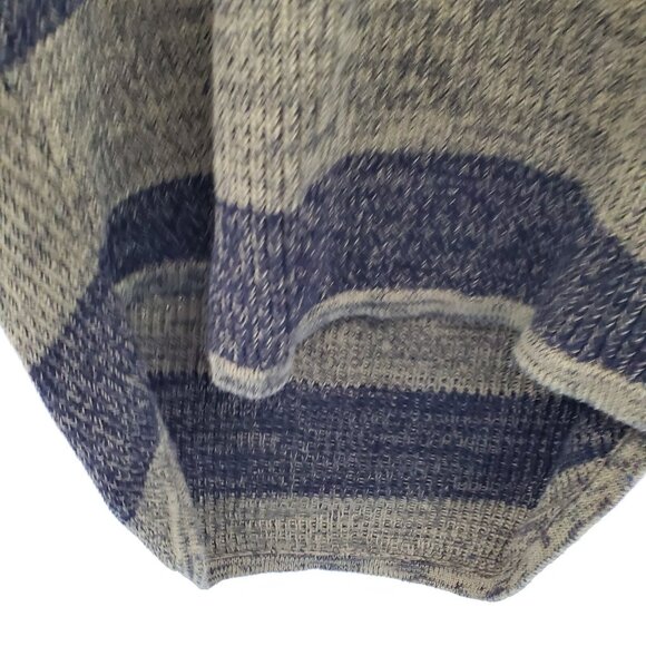 Womens XS Olive Black Striped Sweater Grungecore Knit Slouchy V-Neck Fall Top - Picture 8 of 15